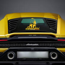 Adesivi in vinile con grafica Toro Lamborghini per finestrino posteriore per Lamborghini Huracan Evo 3