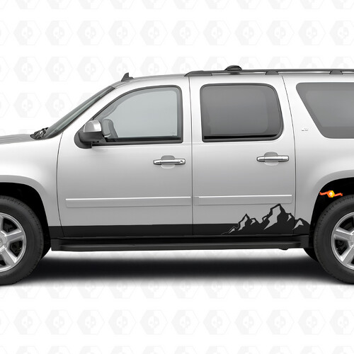 Strisce in Vinile Mountain Range per Porte e Minigonne per Chevrolet Suburban GMT900 2007-2014