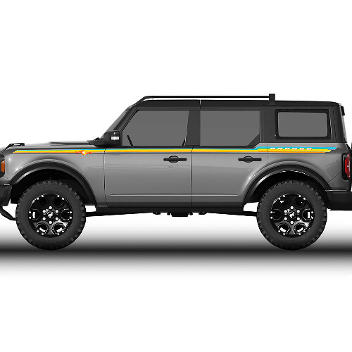 Adesivi in Vinile Personalizzati Bronco Strisce da Spiaggia per Porte Laterali e Parafanghi per Ford Bronco 1