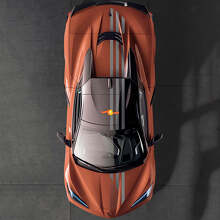 Adesivo in vinile con strisce superiori della bandiera USA per cofano, tetto e baule per Chevrolet Corvette C8 2020-presente_2