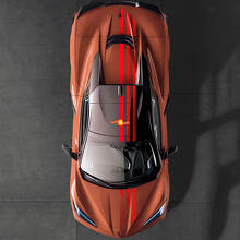 Adesivo in vinile con strisce superiori della bandiera USA per cofano, tetto e baule per Chevrolet Corvette C8 2020-presente_3