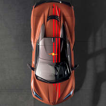 Adesivo in vinile con strisce superiori della bandiera USA per cofano, tetto e baule per Chevrolet Corvette C8 2020-presente_3