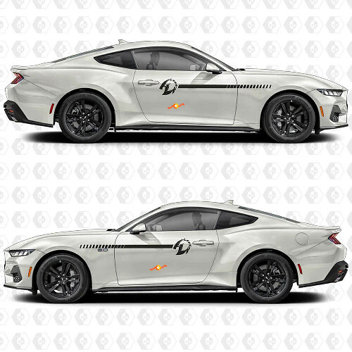 Set di adesivi in vinile per fasce laterali con ombra di cavallo per Musclecar Musclecarmodel