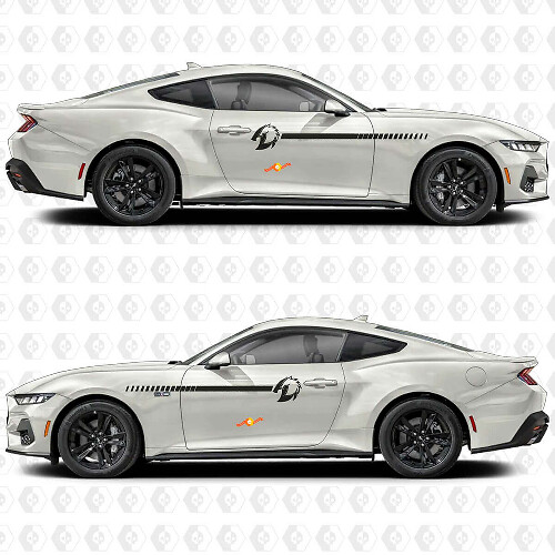 Adesivo in vinile con striscia ombra a cavallo per la porta laterale per Musclecar Musclecarmodel