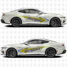 Adesivi Vinilici Look Street Fighter per Portiera Laterale Ford Mustang 3