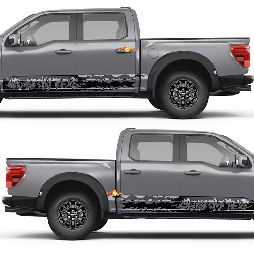 Aggressive Block Abstract Graphics Side Doors Rocker Panel Vinyl Decal Sticker for Ford F-150 1
