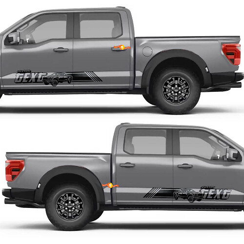 Custom Text Trophy Truck Style Lines Side Doors Vinyl Decal Sticker for Ford F-150 1