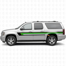 Strisce in vinile retrò superiori della linea cintura portiera e quarti posteriori per Chevrolet Suburban GMT900 2007-2014_3