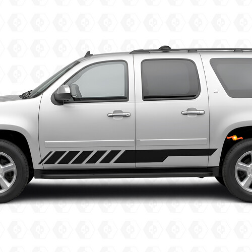Strisce in Vinile Oblique per Portiere Racing e Soglie per Chevrolet Suburban GMT900 2007-2014