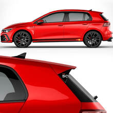 Kit Adesivi Vinyl Strisce Laterali Racing & Spoiler GTI 50 per Volkswagen Golf GTI Edition 50_2
