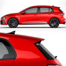 Kit Adesivi Vinyl Strisce Laterali Racing & Spoiler GTI 50 per Volkswagen Golf GTI Edition 50_3
