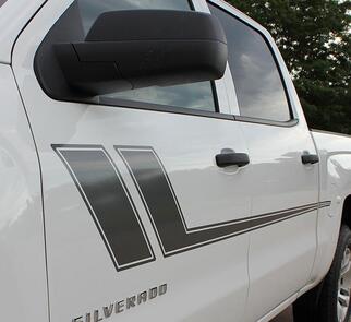 Chevy Silverado TRACK XL Vinile adesivi a strisce laterali decalcomanie grafiche
