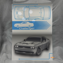 Pannello decorativo da parete da garage in acrilico lucido Custom Challenger per appassionati di Dodge Challenger 3