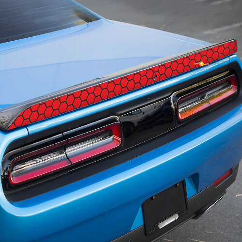 Adesivo in Vinile con Grafica a Nido d'Ape per Spoiler per Dodge Challenger 1