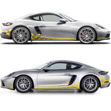 Kit adesivo in vinile con striscia laterale a bandiera a scacchi per Porsche 718 Cayman_3