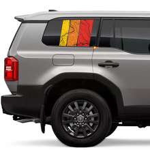 Adesivi Vinile Grafica Retro Topografica Strisce Heritage per Finestra Laterale Posteriore Toyota Land Cruiser 2