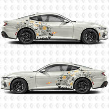 Adesivi in Vinile per Porte Laterali e Parafanghi Posteriori Stile Graffiti Urbani per Ford Mustang 3