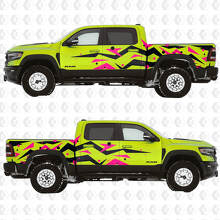 Kit di adesivi laterali in vinile con grafica astratta geometrica per Dodge RAM 1500 TRX_3