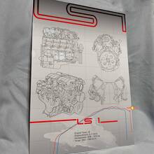 Pannello d'arte da parete da garage in acrilico lucido motore LS1 personalizzato 3