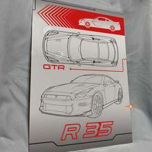 Pannello d'Arte da Parete in Acrilico Lucido Personalizzato per Garage per appassionati di Nissan R35_3