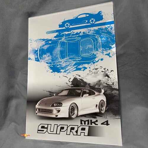 Pannello artistico da parete in acrilico lucido personalizzato per garage per appassionati di Toyota Supra