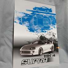 Pannello artistico da parete in acrilico lucido personalizzato per garage per appassionati di Toyota Supra_3