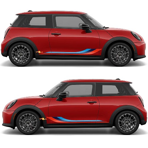 M colori Porte Laterali Cofano e Paraurti Strisce Grafiche Decalcomania Adesivo per Mini Cooper 1