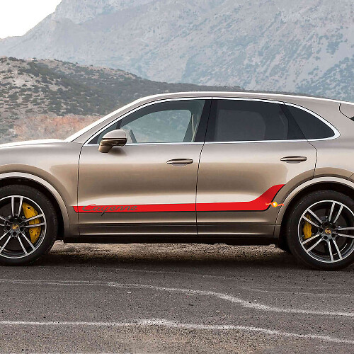 Striscia Lettere Cayenne Adesivo Decalcomania Lati Porte Per Porsche Cayenne 1
