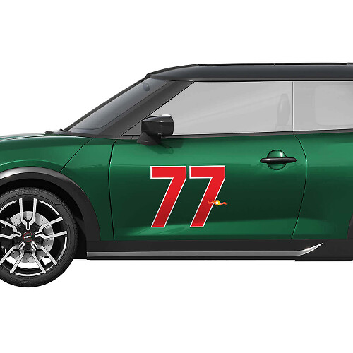 77 Logo Racing Adesivo Vinile Grafica Laterale Porta per Mini Cooper S 1