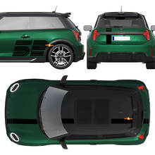 52 Victory Edition Logo Strisce Grafiche da Corsa Adesivo in Vinile per Porta Laterale Mini Cooper S 2