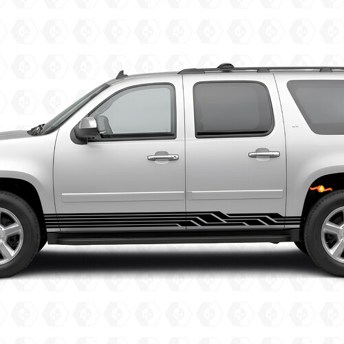 Strisce Viniliche Angulari a Fulmine per Porta e Modanatura Inferiore per Chevrolet Suburban GMT900 2007-2014