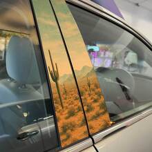 Adesivo in Vinile per Porte Colonna con Paesaggio Desertico Vintage 2