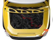 Adesivo in Vinile con Mappa Topografica Off Road per Cofano Toyota FJ Cruiser 2