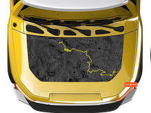 Adesivo in Vinile con Mappa Topografica Off Road per Cofano Toyota FJ Cruiser 4