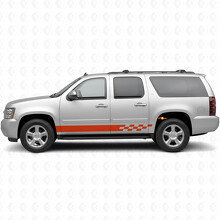 Strisce in vinile a scacchi Lightning per porte e pannelli sottoporta per Chevrolet Suburban GMT900 2007-2014_4