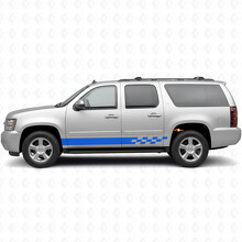 Strisce in vinile a scacchi Lightning per porte e pannelli sottoporta per Chevrolet Suburban GMT900 2007-2014_5