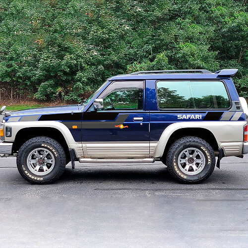 Adesivo in vinile a strisce blocchi di colore per porte laterali e parafanghi Safari per Nissan Patrol 1