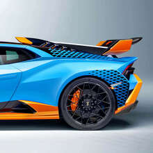 Kit decal in vinile per parafango posteriore da corsa a scacchiera per Lamborghini Huracan STO_3