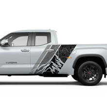 Adesivi in Vinile a Strisce Stile Topografico Montagne Vintage per Porta Posteriore Laterale Toyota Tundra CrewMax 2