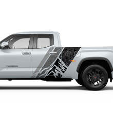 Adesivi in Vinile a Strisce Stile Topografico Montagne Vintage per Porta Posteriore Laterale Toyota Tundra CrewMax_2