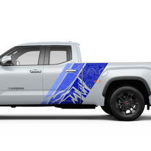 Adesivi in Vinile a Strisce Stile Topografico Montagne Vintage per Porta Posteriore Laterale Toyota Tundra CrewMax_3