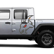 Adesivi in Vinile per Porta Laterale con Logo Capra Kit Decalcomanie Grafiche per Jeep Gladiator 2