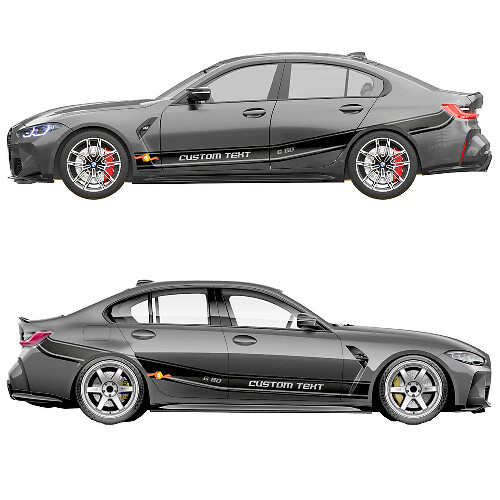 Adesivo in Vinile con Scritta M Performance a Strisce per Porte Laterali Fianchetto per BMW M3 G80