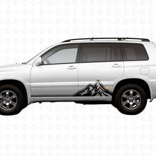 Adesivi in Vinile con Strisce Laterali Stile Vintage Montagne per Toyota Highlander 2006_2