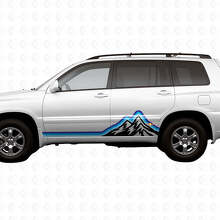 Adesivi in Vinile con Strisce Laterali Stile Vintage Montagne per Toyota Highlander 2006_3