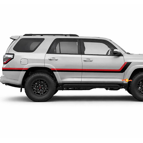 Adesivi Laterali in Vinile con Doppie Strisce Stile Heritage per Toyota 4Runner 2009-2024