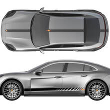 Kit di adesivi in vinile con strisce da corsa per lati, cofano, tetto e bagagliaio per Porsche Panamera 3