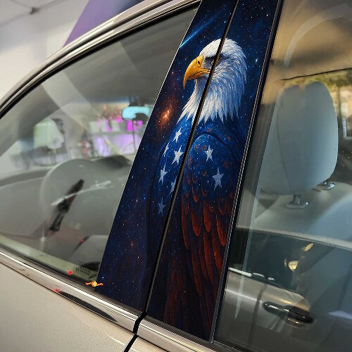 Adesivo in Vinile per Porte Montante Stile Bald Eagle USA
