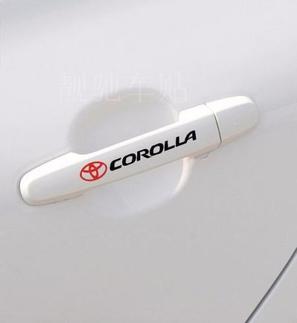 4 X Emblemi per decalcomanie adesivi per pomello della porta PORTA per Toyota corolla CARS