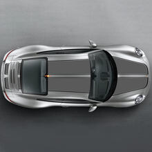 Kit Adesivi in Vinile con Doppie Strisce da Corsa Larghe per Cofano, Tetto e Bagagliaio per Porsche 911 2